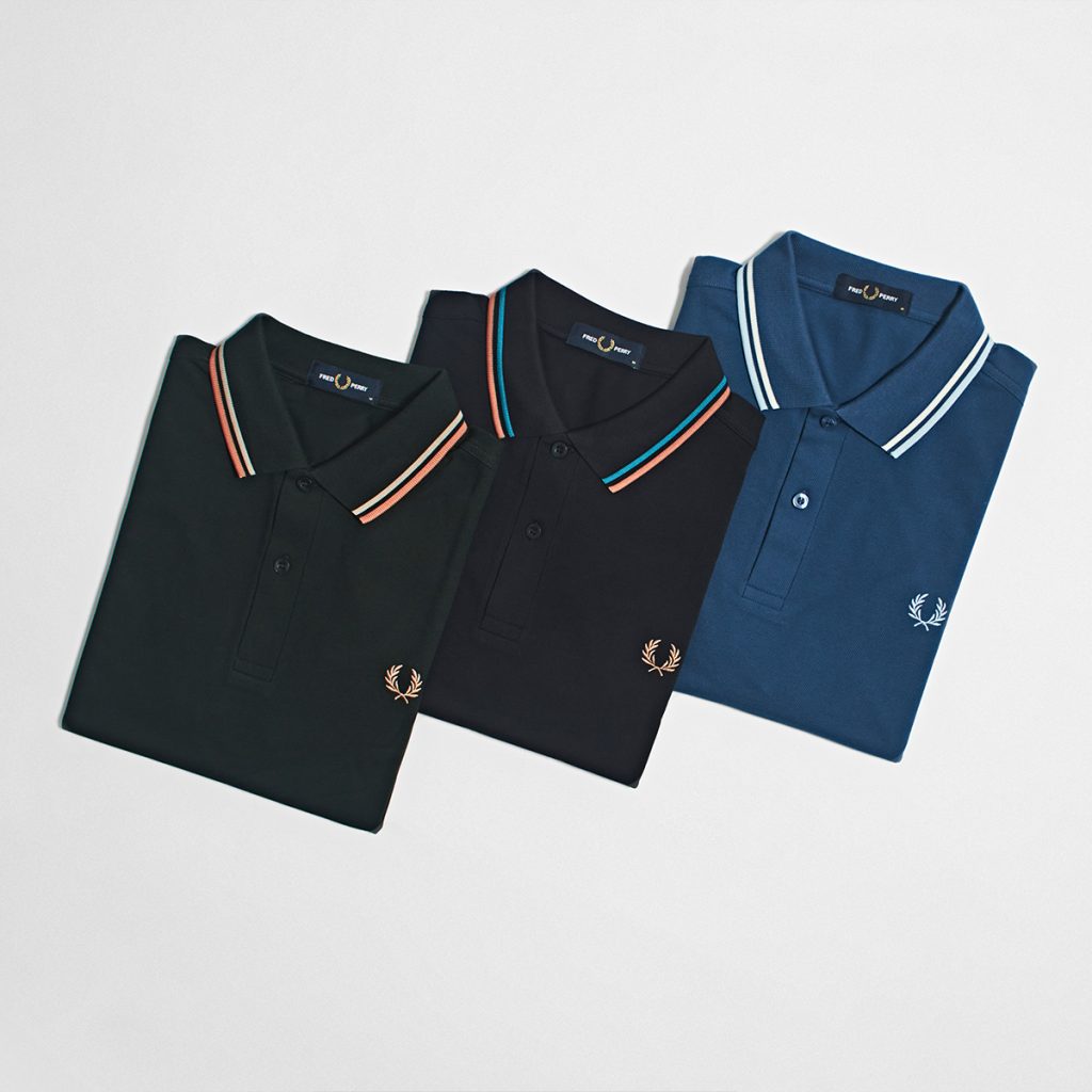 Three Fred Perry polo shirts