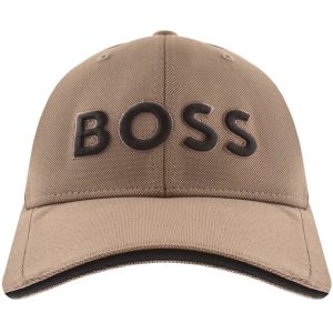 A brown BOSS baseball cap