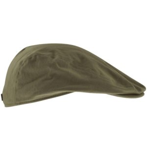 A green Barbour flat cap