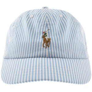 A striped blue and white Ralph Lauren cap