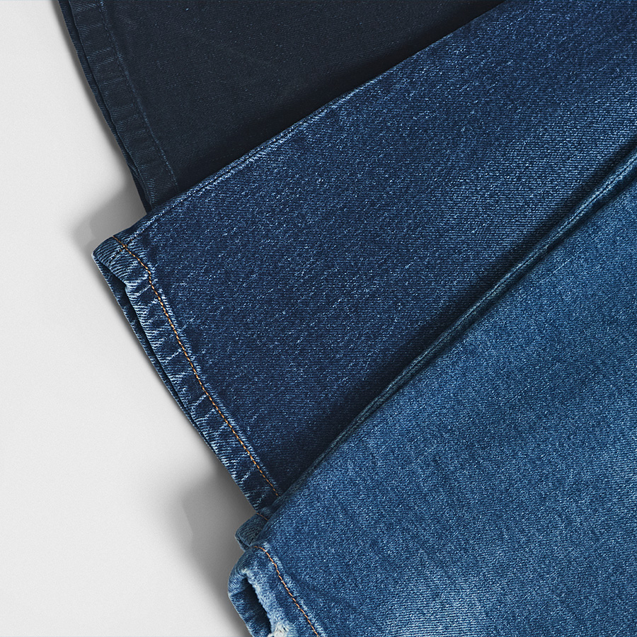 Three pairs of crisp jeans