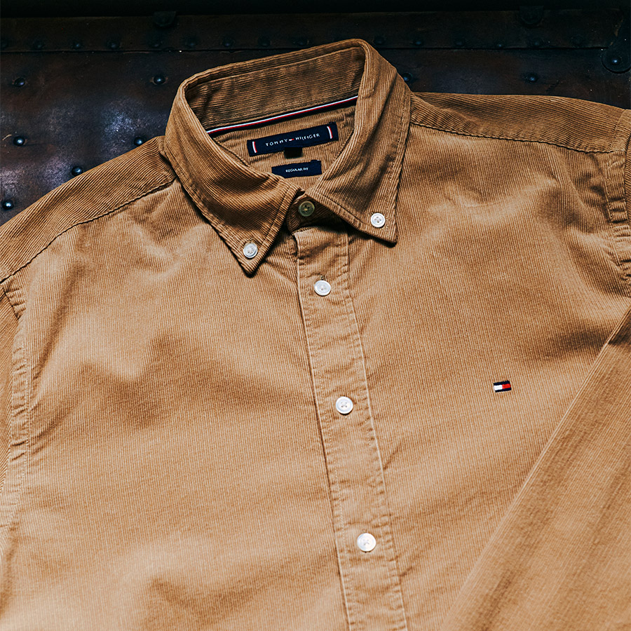 A brown button down shirt